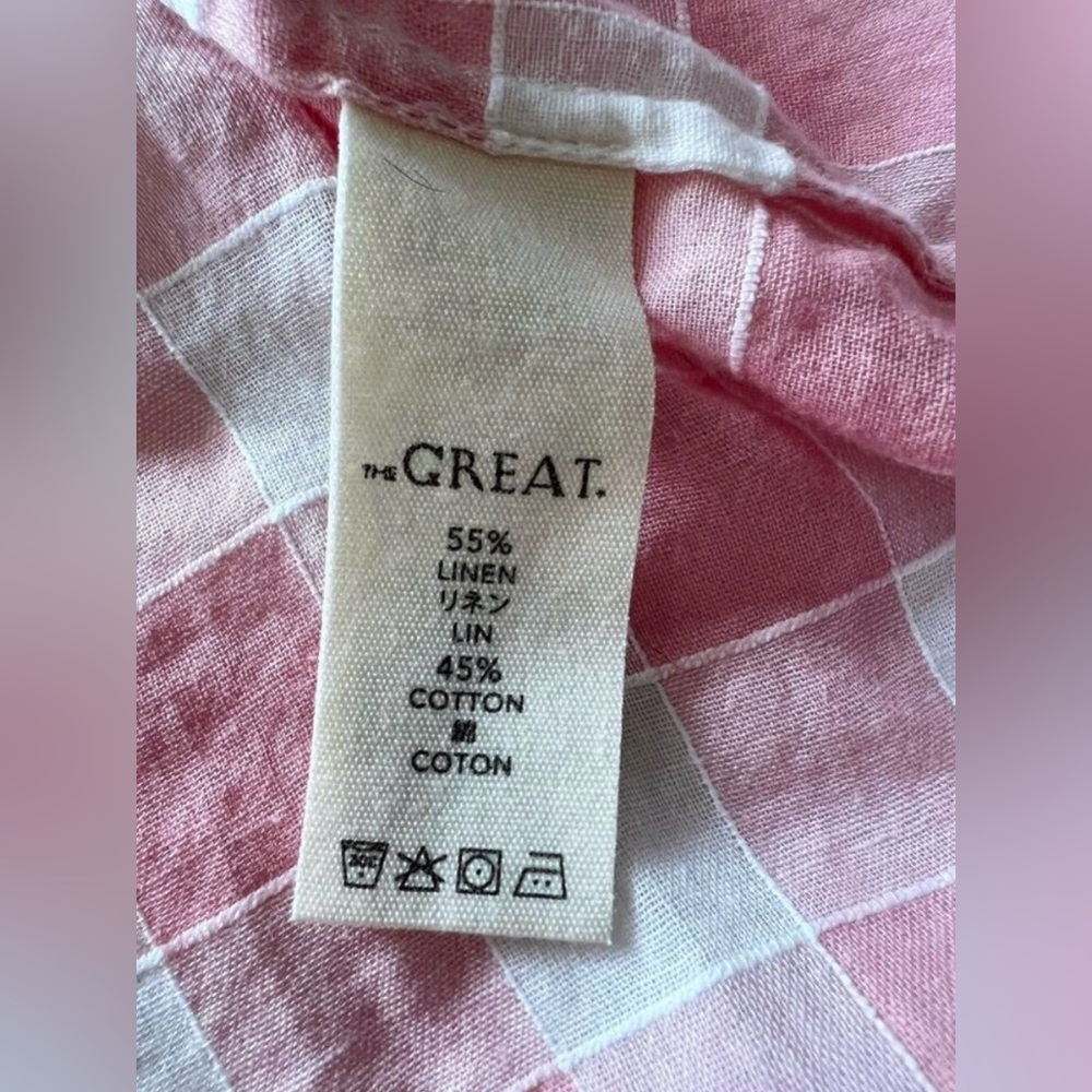 THE GREAT. Pink Gingham Top size 1 - Picture 6 of 6